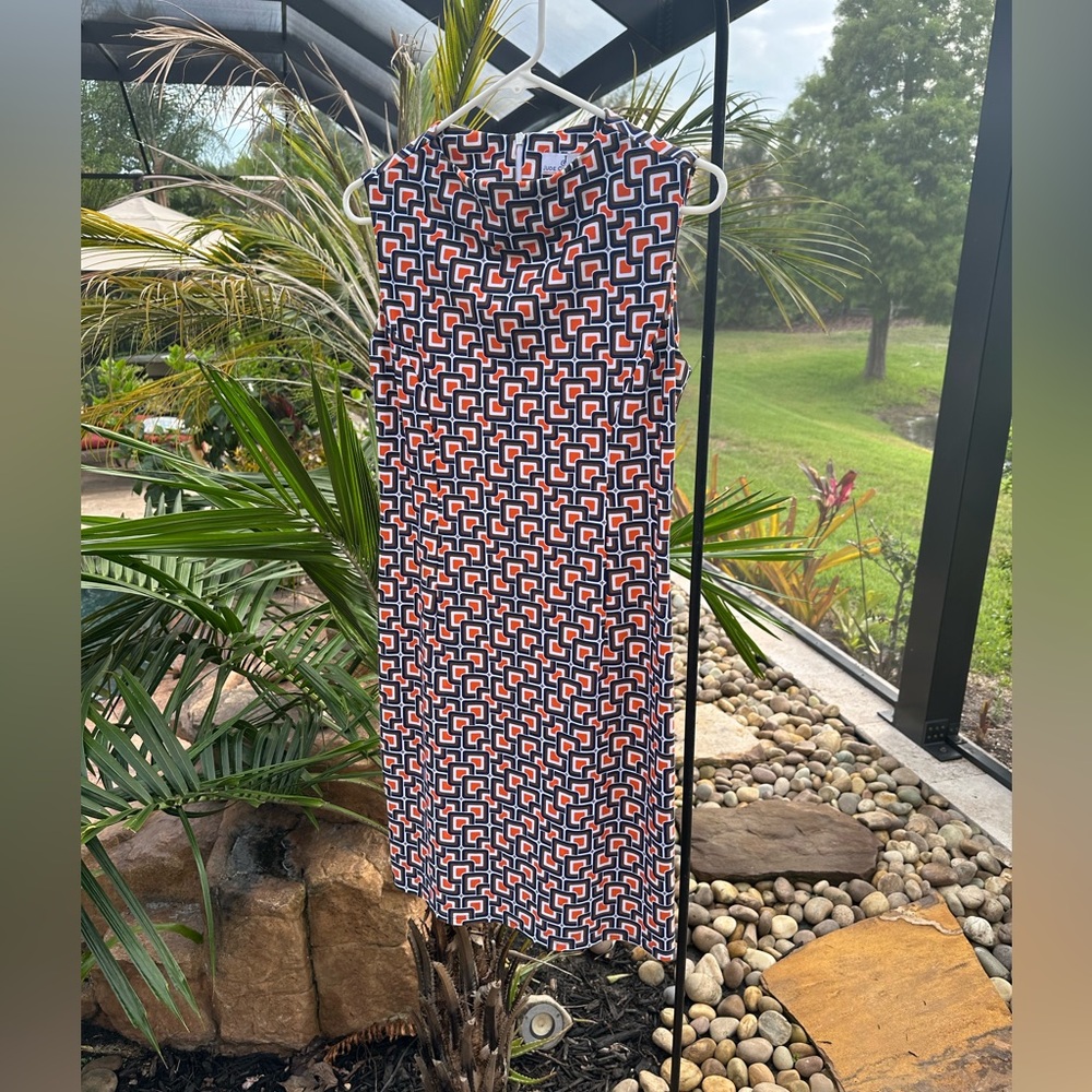 Jude Connally dress sheath geometric retro size S